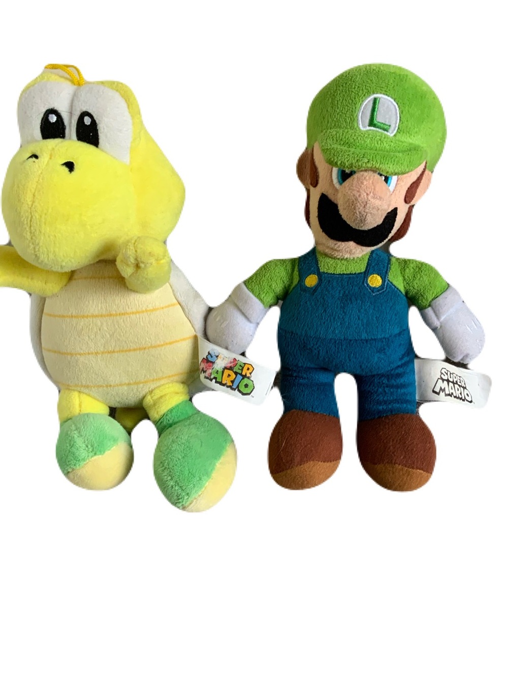 Nintendo Luigi and Yellow Koopa Plush Duo - Green, Yellow, Blue, Brown